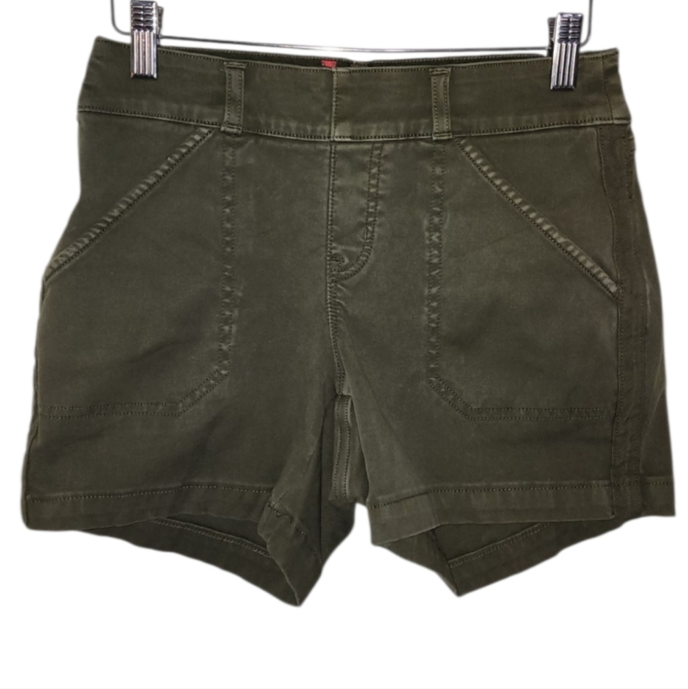 Spanx Twill Military Army Green Shorts - Women's